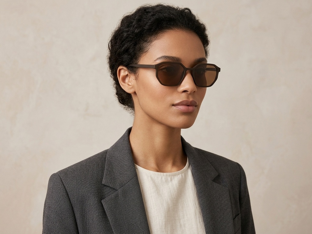 BS2503-0251_Brown_Geometric_Plastic_Sunglasses-tryon_female