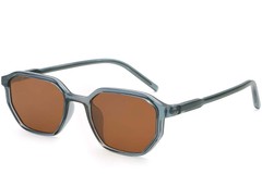 Geometric Blue Plastic Sunglasses #BS2503-0252
