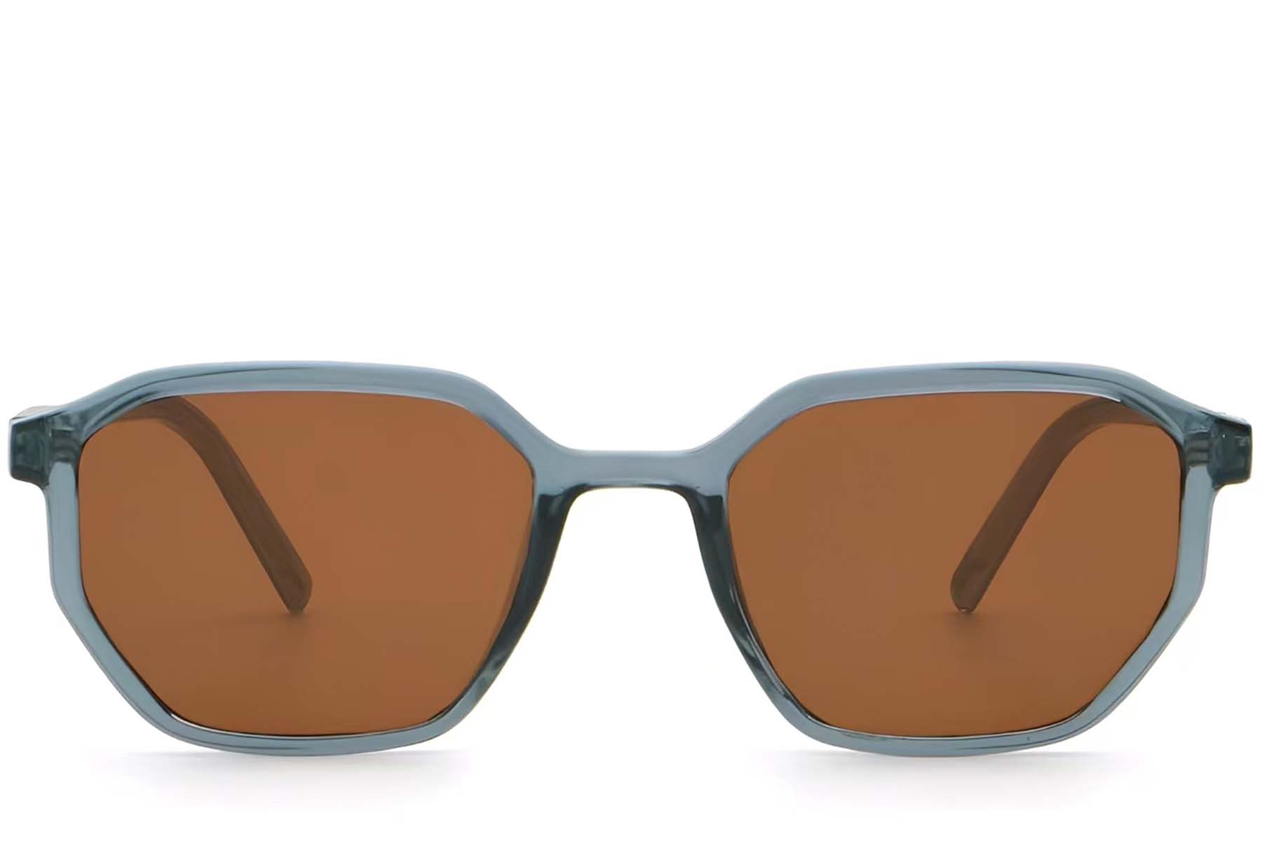 BS2503-0252_Blue_Geometric_Plastic_Sunglasses_front
