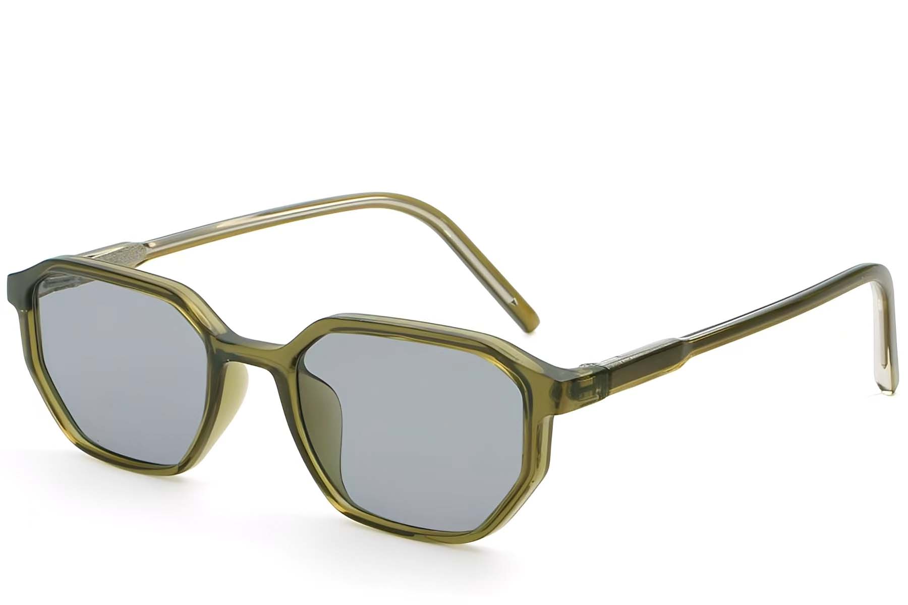 Geometric Green Plastic Sunglasses #BS2503-0253