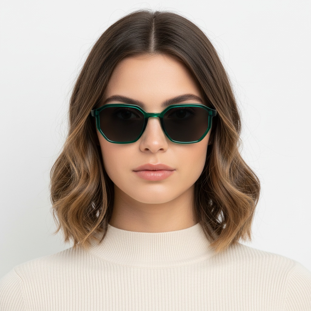 BS2503-0254_Green_Geometric_Plastic_Sunglasses_model
