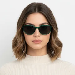 BS2503-0254_Green_Geometric_Plastic_Sunglasses_model