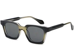 Rectangular Green Plastic Sunglasses #BS2503-0258