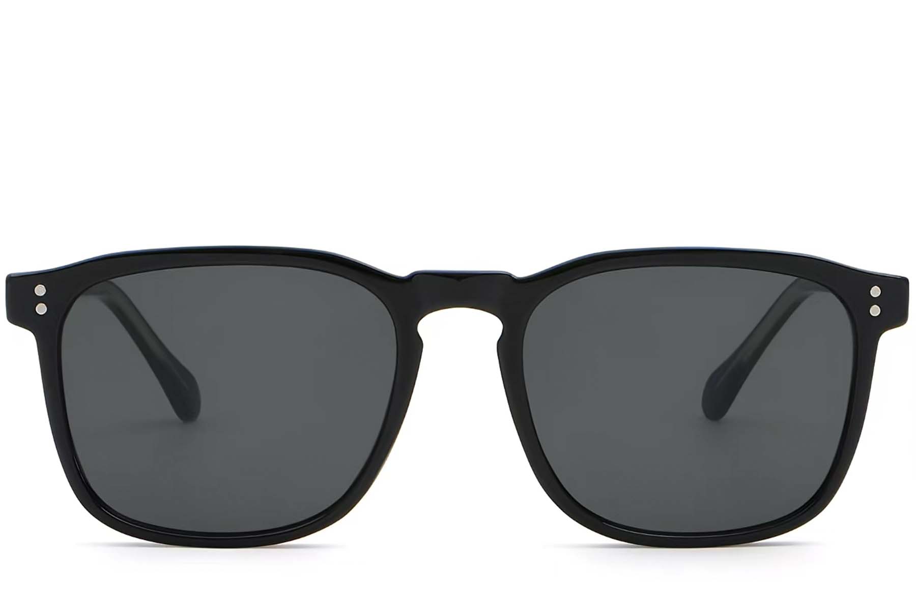 BS2503-0266_Black_Rectangular_Plastic_Sunglasses_front