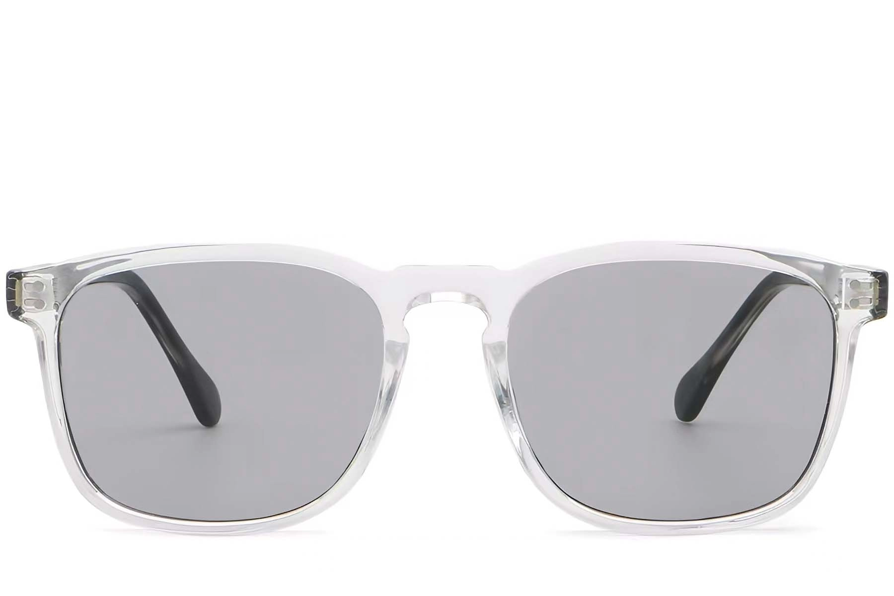 BS2503-0271_Transparent_Rectangular_Plastic_Sunglasses_front