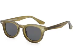 Lunettes de soleil ovales en plastique vert #BS2503-0280