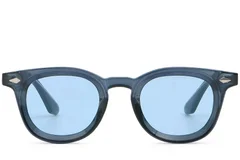 BS2503-0281_Blue_Oval_Plastic_Sunglasses_front