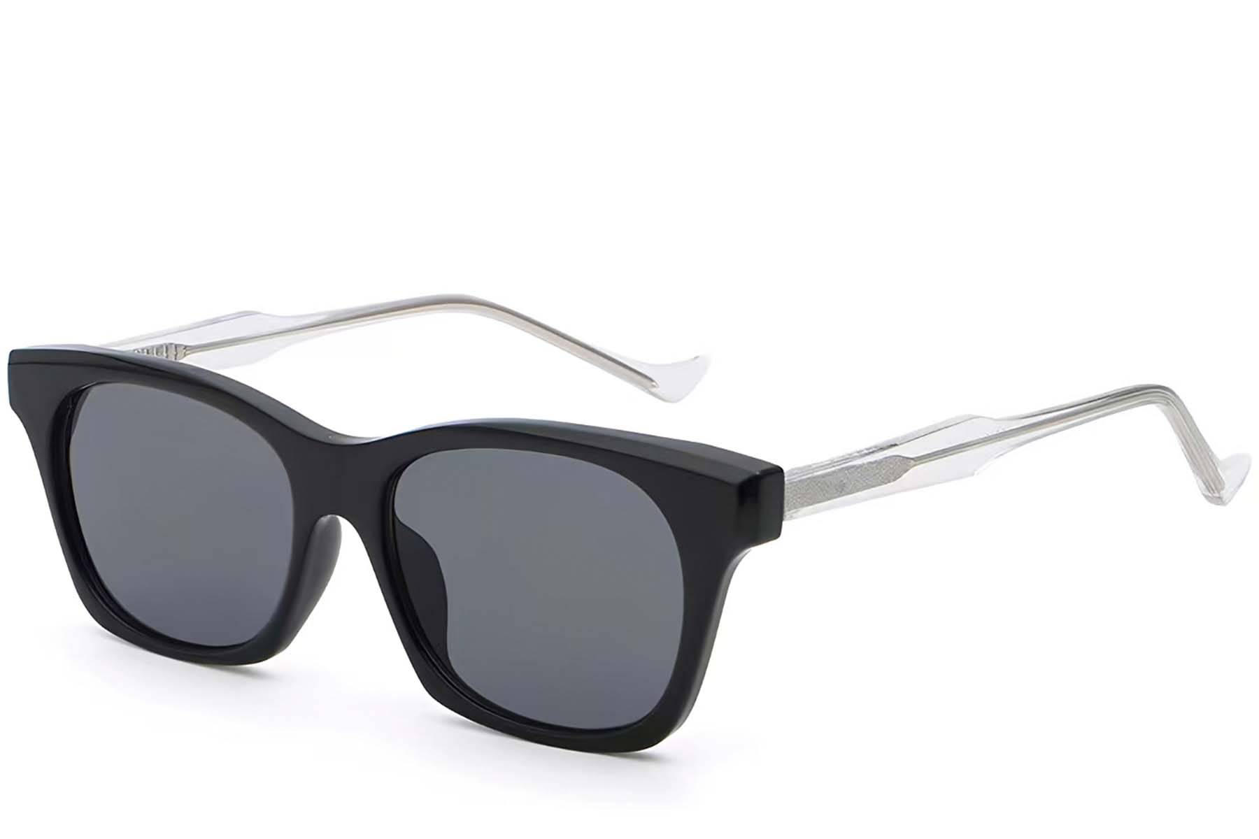 Rectangular Black Plastic Sunglasses #BS2503-0282