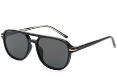 Lunettes de soleil aviateur en plastique noir #BS2503-0290