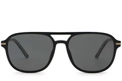 BS2503-0290_Black_Aviator_Plastic_Sunglasses_front