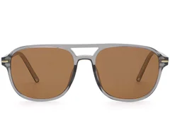 BS2503-0293_Grey_Aviator_Plastic_Sunglasses_front