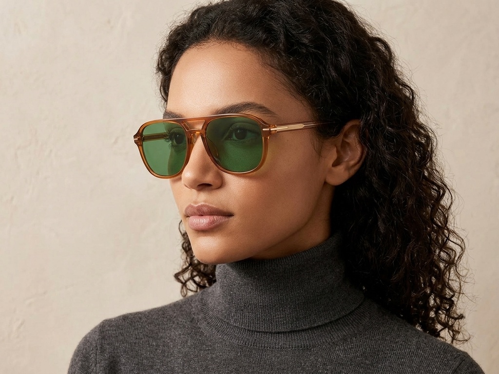 BS2503-0294_Brown_Aviator_Plastic_Sunglasses-tryon_female