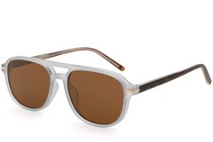 Lunettes de soleil aviateur en plastique gris #BS2503-0295
