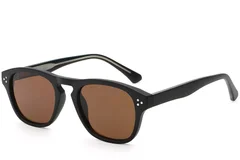 Lunettes de soleil rectangulaires en plastique noir #BS2503-0297