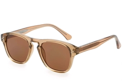 Lunettes de soleil rectangulaires en plastique marron #BS2503-0300