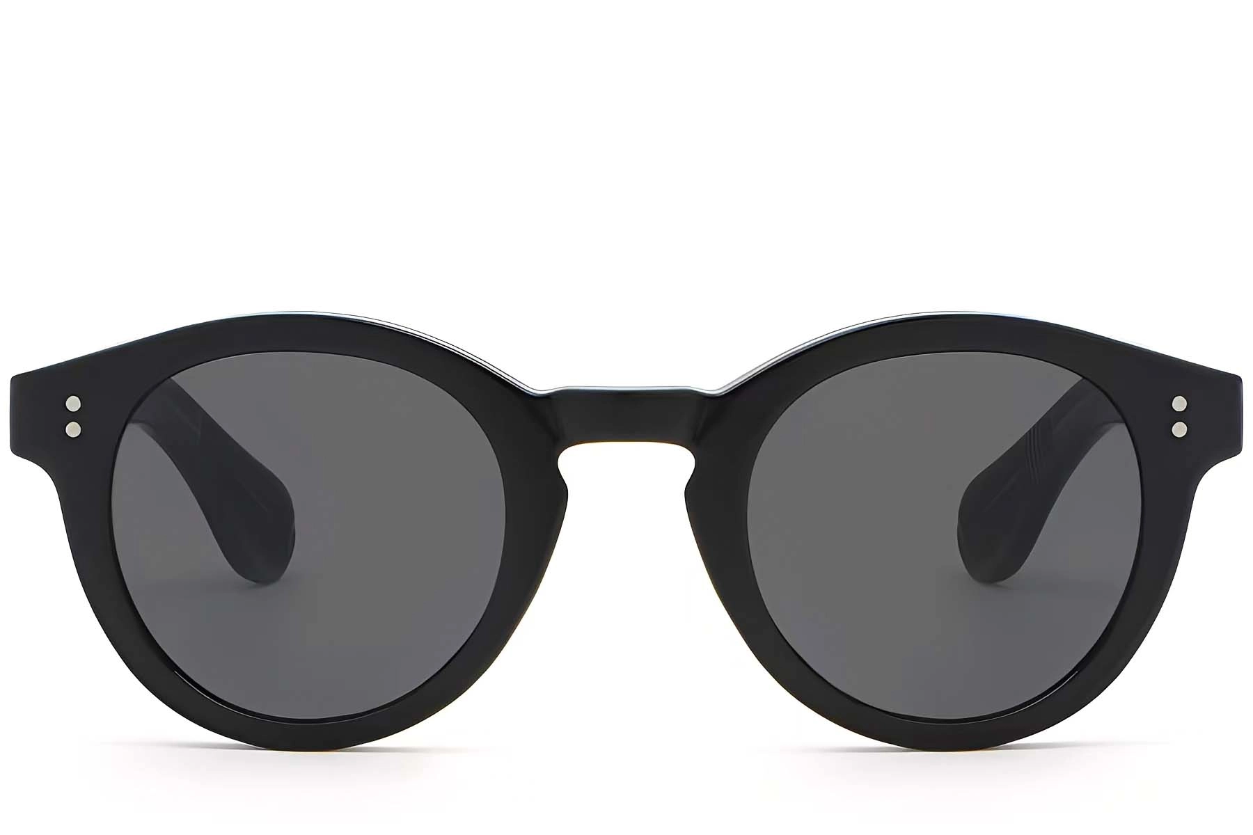 BS2503-0302_Black_Oval_Plastic_Sunglasses_front