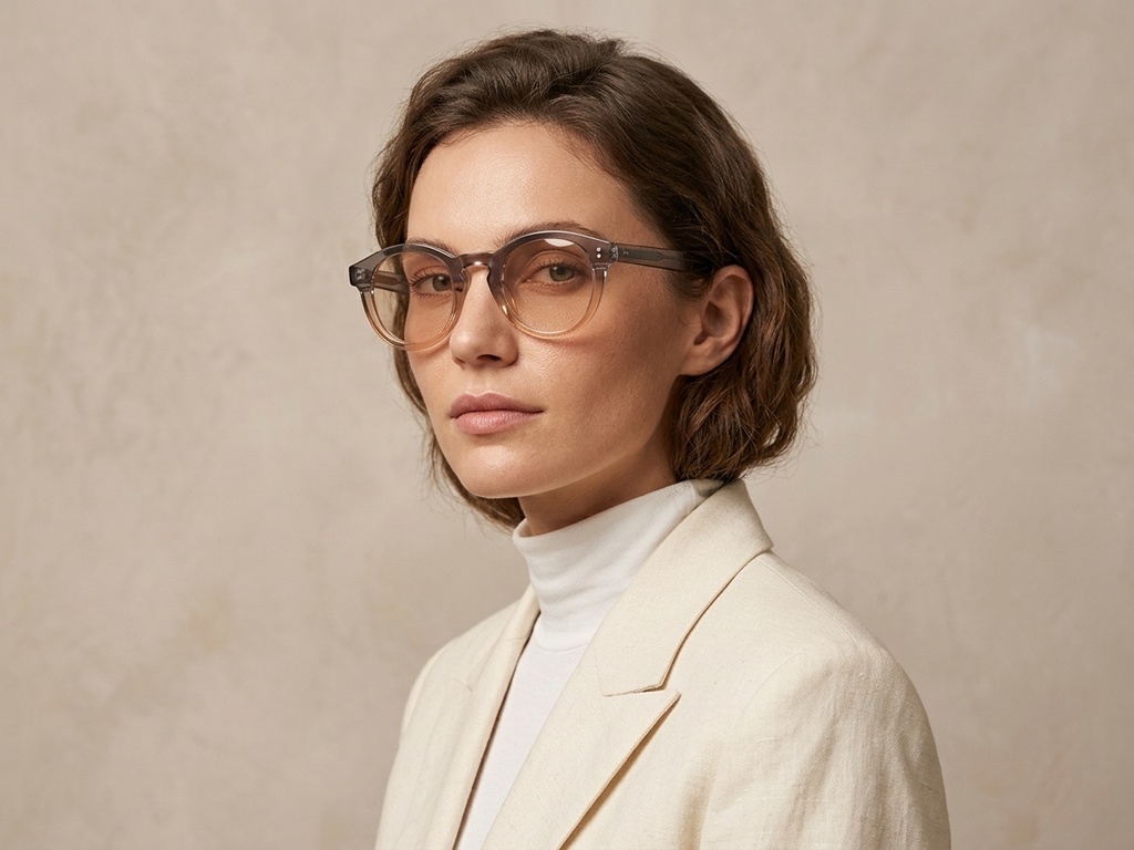 BS2503-0303_Brown_Oval_Plastic_Sunglasses-tryon_female