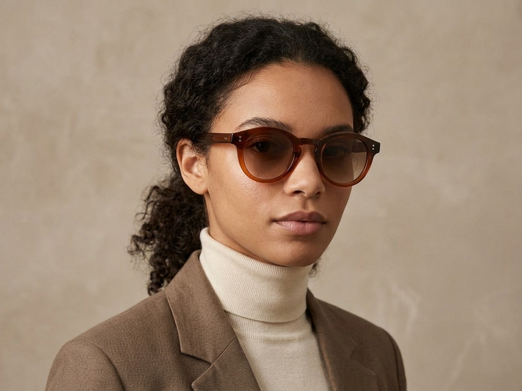 BS2503-0306_Brown_Oval_Plastic_Sunglasses-tryon_female