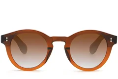BS2503-0306_Brown_Oval_Plastic_Sunglasses_front