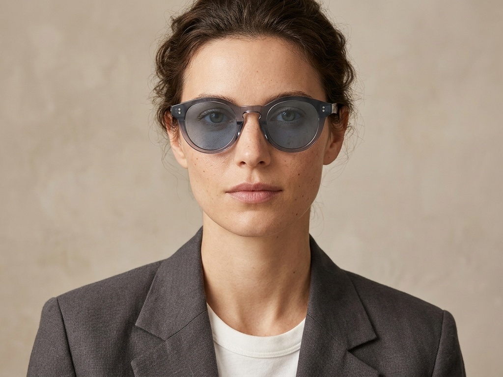 BS2503-0307_Blue_Oval_Plastic_Sunglasses-tryon_female