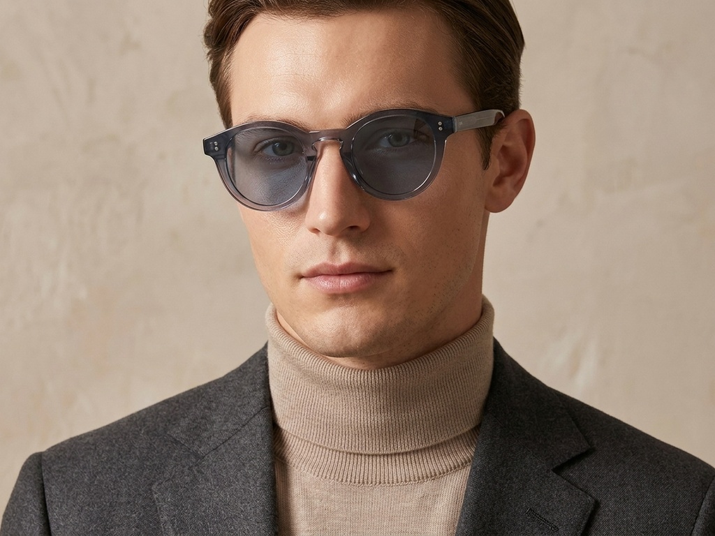 BS2503-0307_Blue_Oval_Plastic_Sunglasses-tryon_male