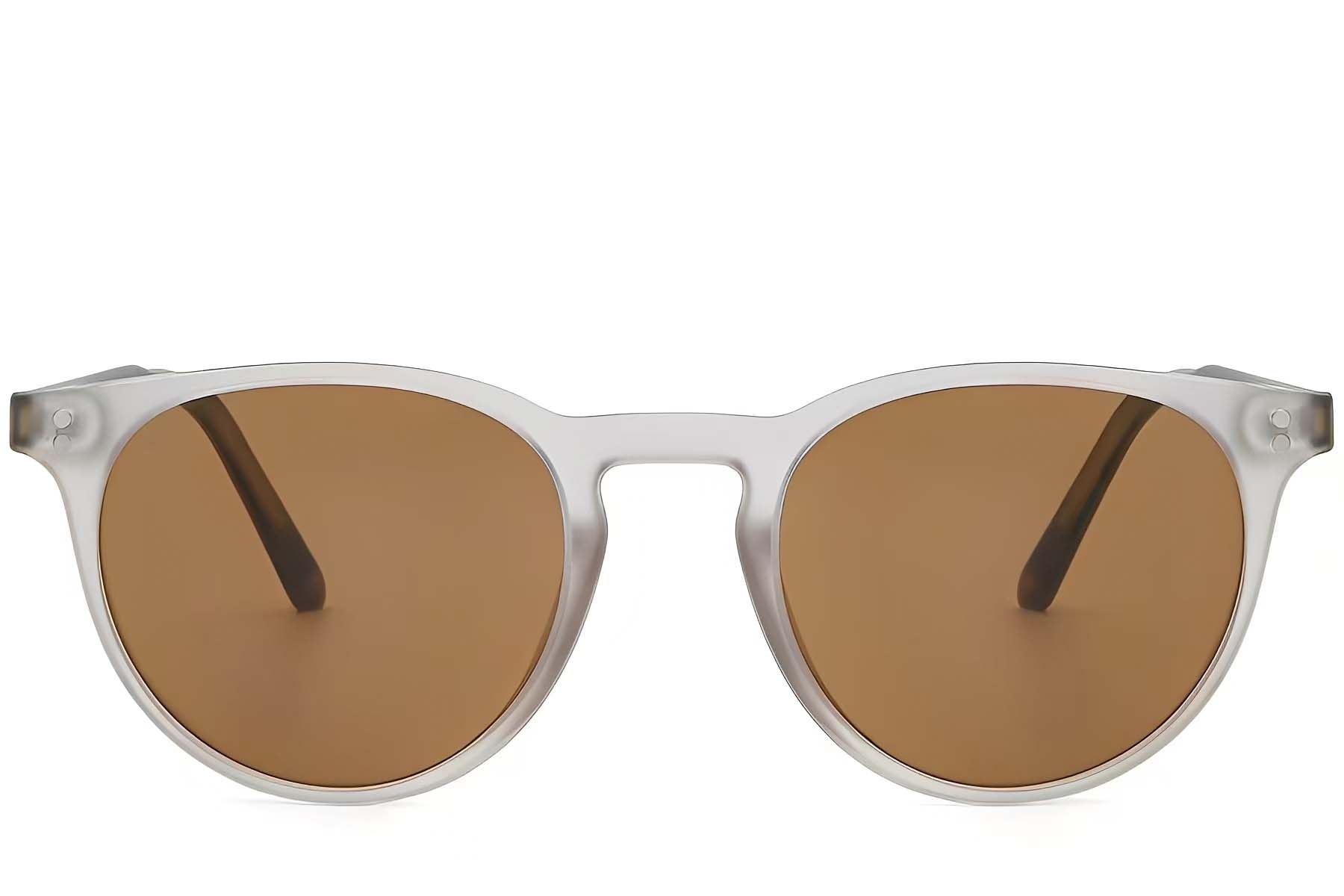 BS2503-0311_Grey_Oval_Plastic_Sunglasses_front