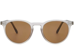 BS2503-0311_Grey_Oval_Plastic_Sunglasses_front