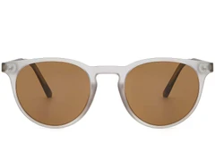 BS2503-0311_Grey_Oval_Plastic_Sunglasses_front