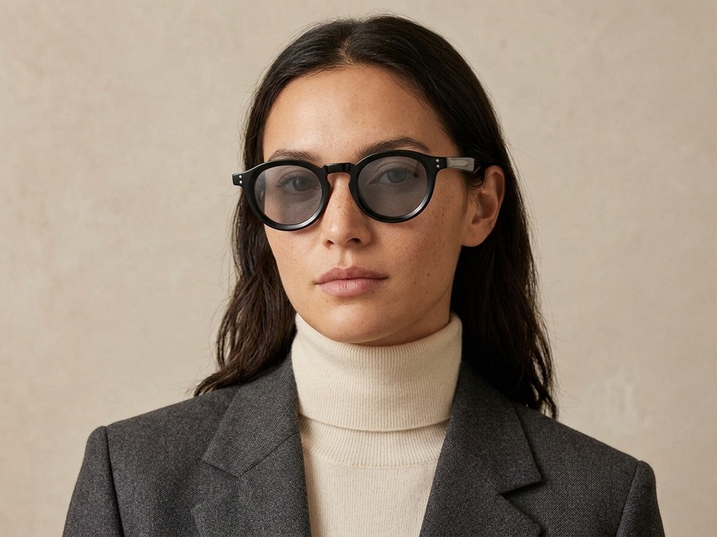 BS2503-0312_Black_Oval_Plastic_Sunglasses-tryon_female