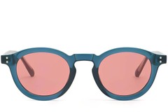 BS2503-0315_Blue_Oval_Plastic_Sunglasses_front