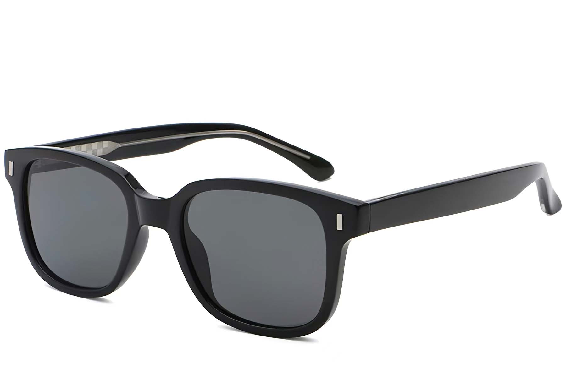 Rectangular Black Plastic Sunglasses #BS2503-0317