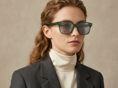 BS2503-0320_Green_Rectangular_Plastic_Sunglasses-tryon_female