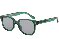 Rectangular Green Plastic Sunglasses #BS2503-0320