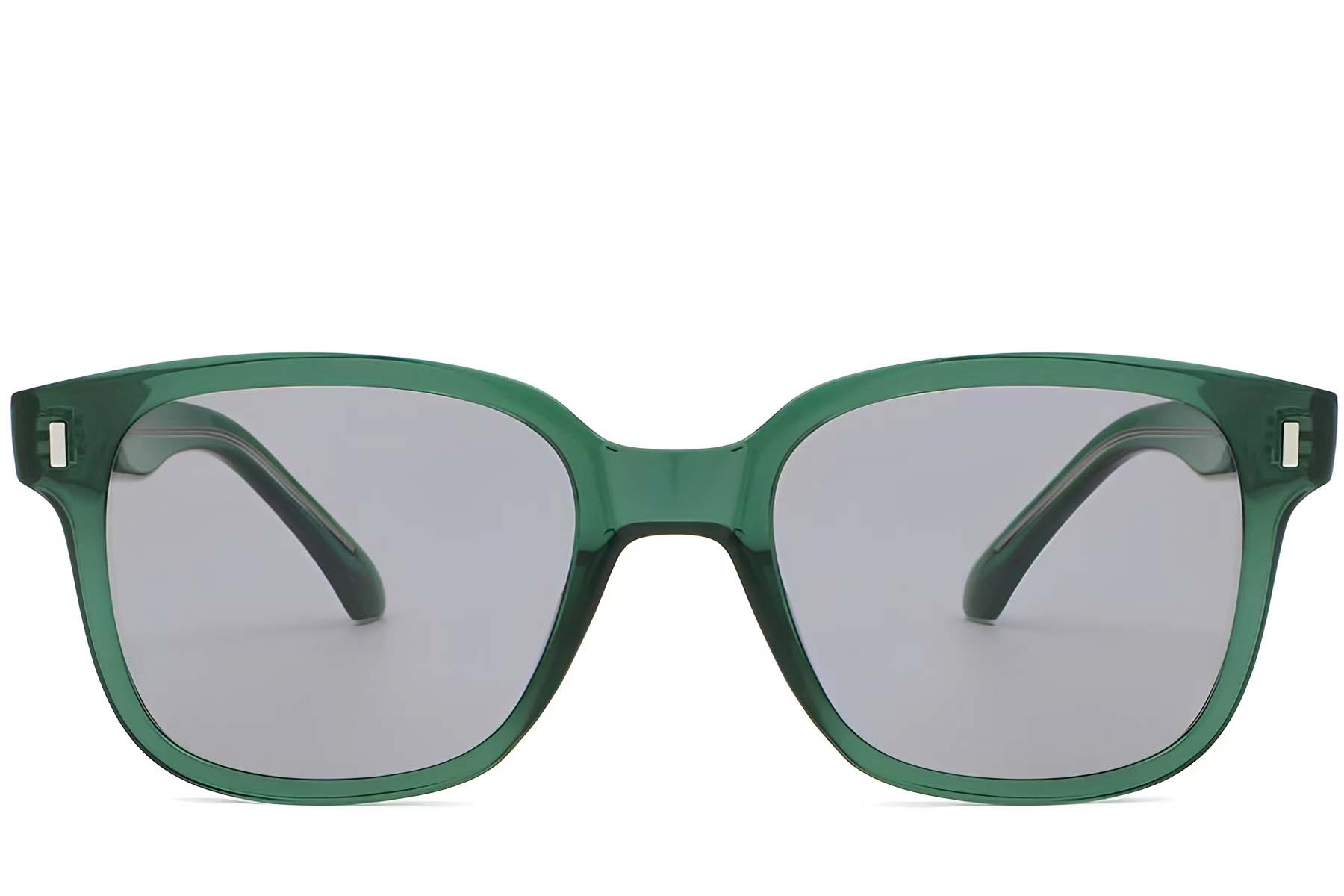 BS2503-0320_Green_Rectangular_Plastic_Sunglasses_front