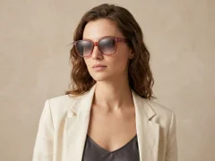 BS2503-0321_Red_Rectangular_Plastic_Sunglasses-tryon_female