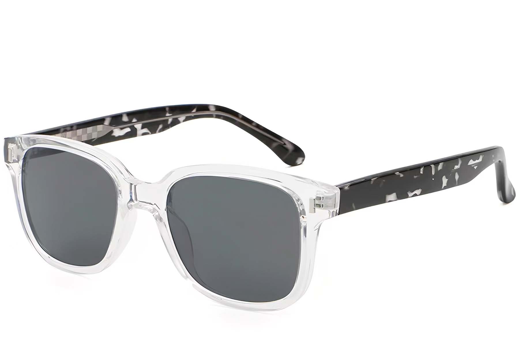 Gafas de sol rectangulares de plástico transparente #BS2503-0322