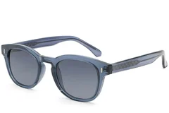 Lunettes de soleil ovales en plastique bleu #BS2503-0324