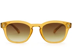 BS2503-0327_Yellow_Oval_Plastic_Sunglasses_front