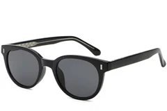 Gafas de sol ovaladas de plástico negro n.° BS2503-0334