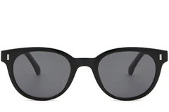 BS2503-0334_Black_Oval_Plastic_Sunglasses_front