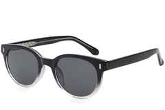 Lunettes de soleil ovales en plastique noir #BS2503-0335