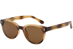 Gafas de sol ovaladas de plástico con diseño de carey n.° BS2503-0337