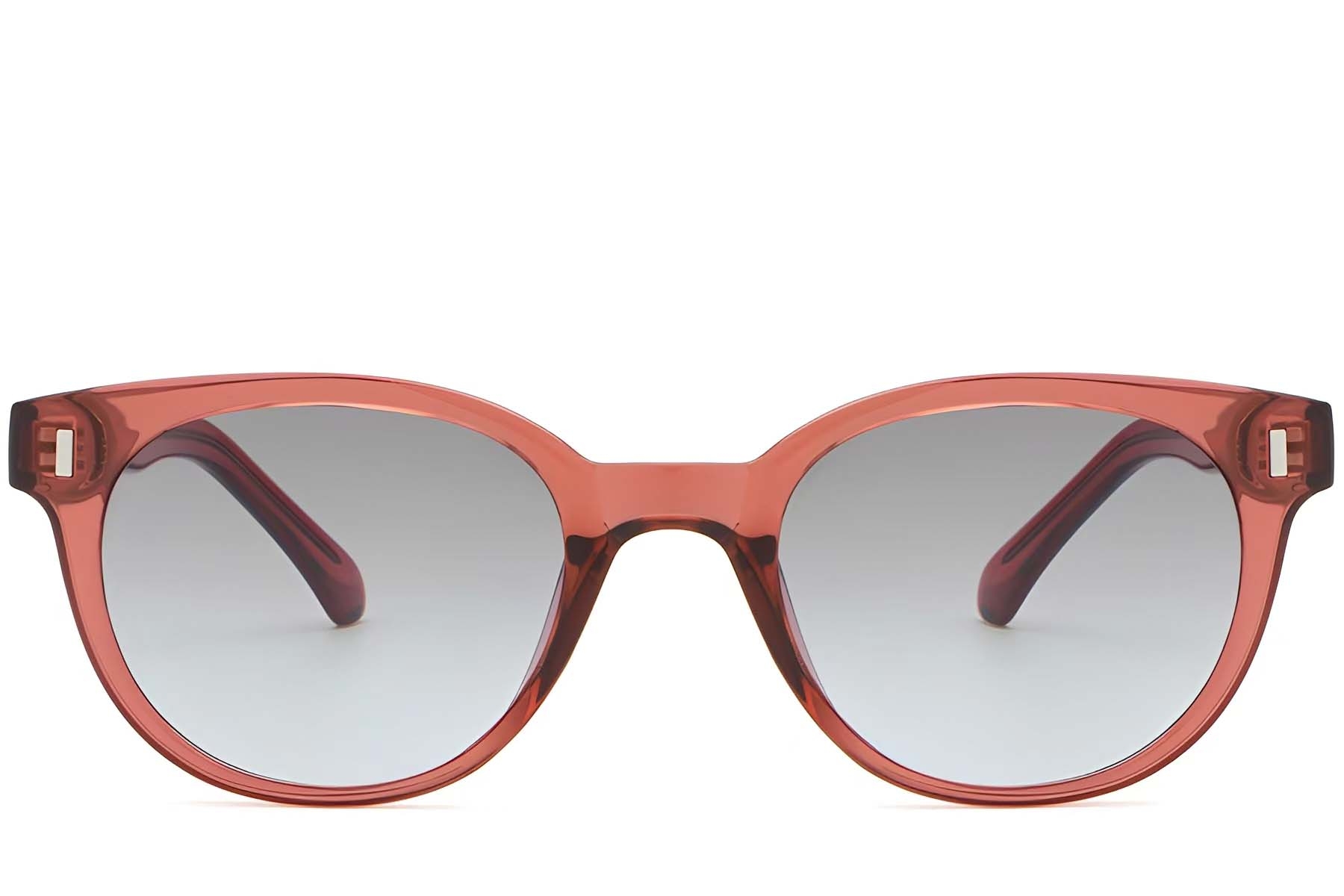 BS2503-0339_Red_Oval_Plastic_Sunglasses_front