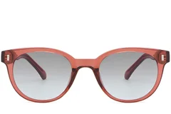 BS2503-0339_Red_Oval_Plastic_Sunglasses_front