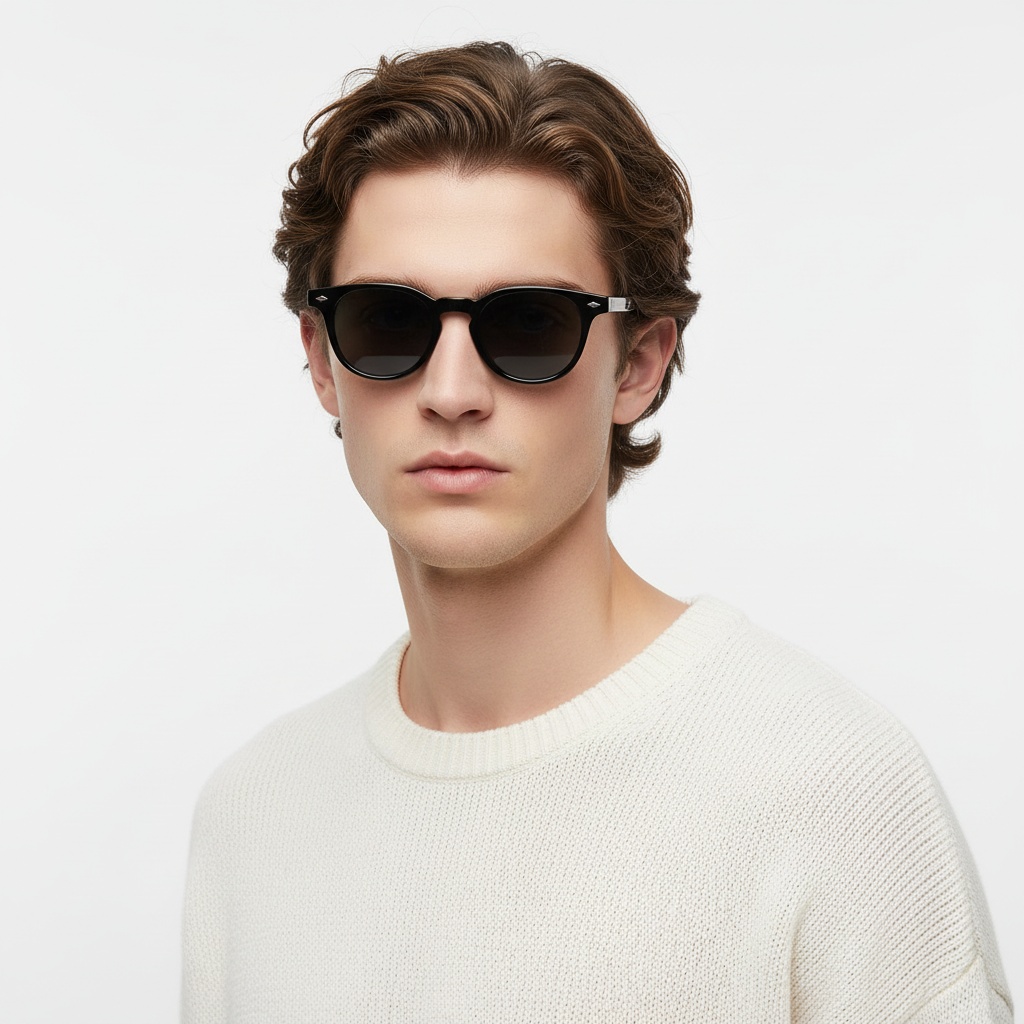 BS2503-0340_Black_Oval_Plastic_Sunglasses_model