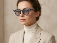 BS2503-0343_Blue_Oval_Plastic_Sunglasses-tryon_female