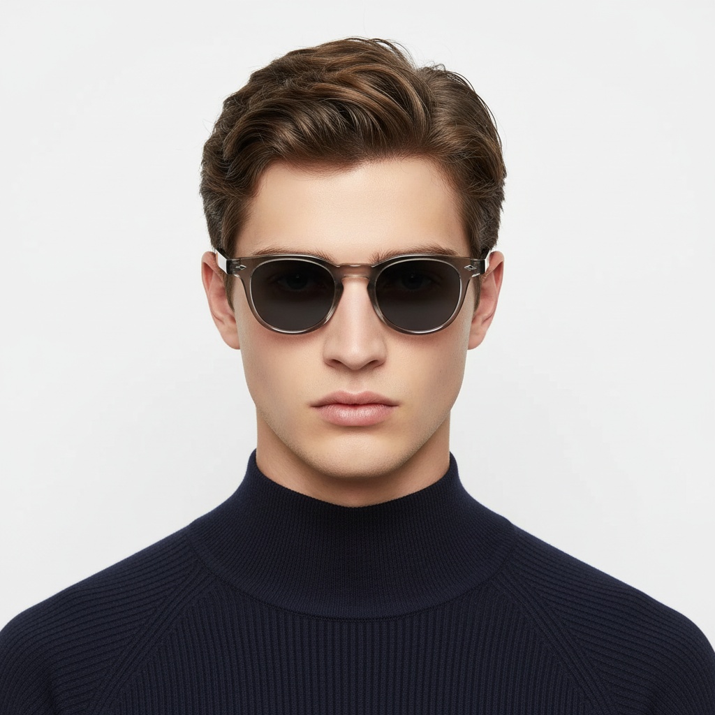 BS2503-0345_Grey_Oval_Plastic_Sunglasses_model