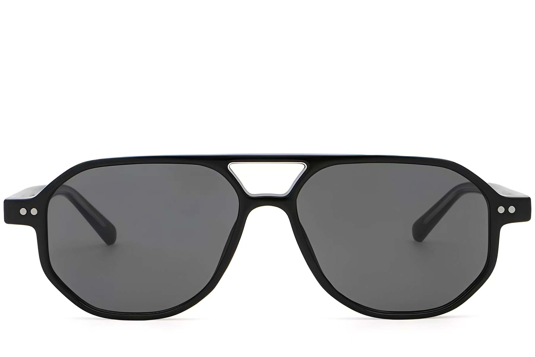 BS2503-0347_Black_Aviator_Plastic_Sunglasses_front
