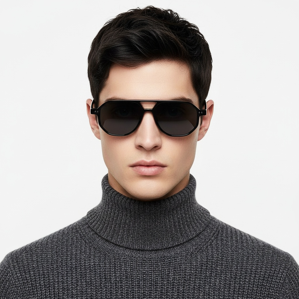 BS2503-0347_Black_Aviator_Plastic_Sunglasses_model