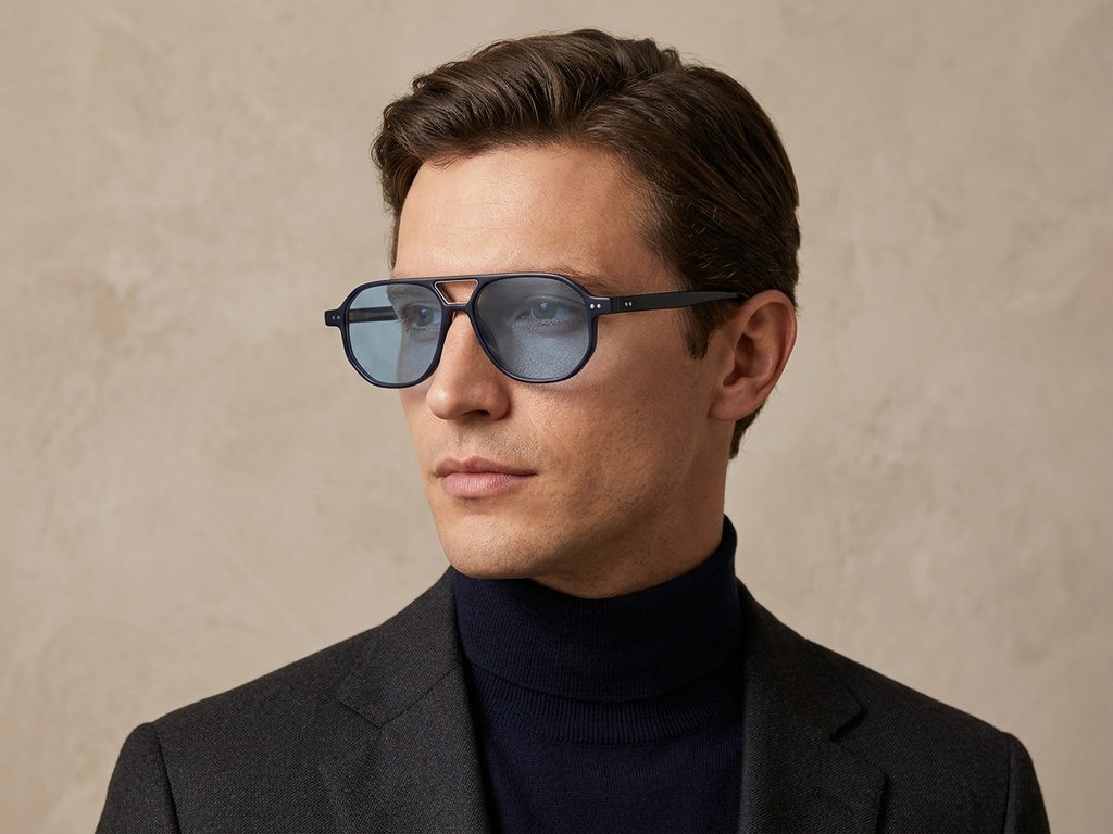 BS2503-0350_Blue_Aviator_Plastic_Sunglasses-tryon_male